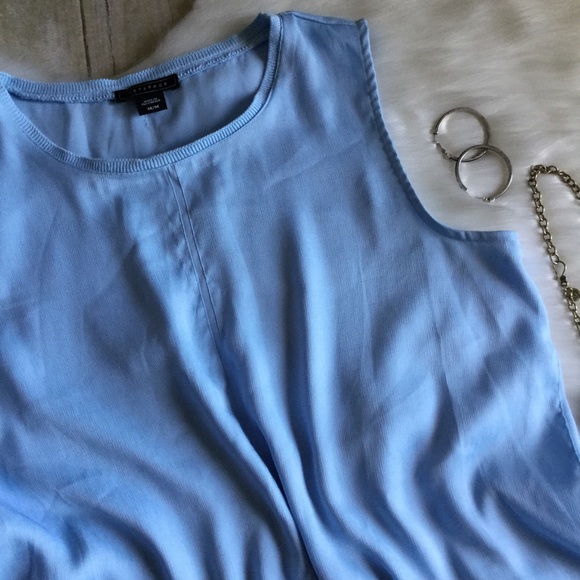 Metaphor Lt. Blue Tiered Sleeveless Top - Picture 3 of 8